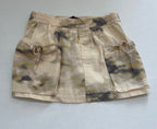 Zara Cargo Skirt Extra Small Beige with black and khaki tie-dye pattern Cotton/Cargo