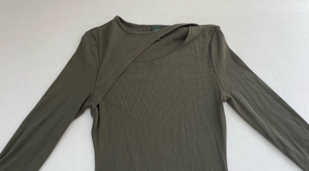 Wild Fable Long Sleeve Dress Extra Small Olive Green Cotton/Polyester/Nylon/Spandex