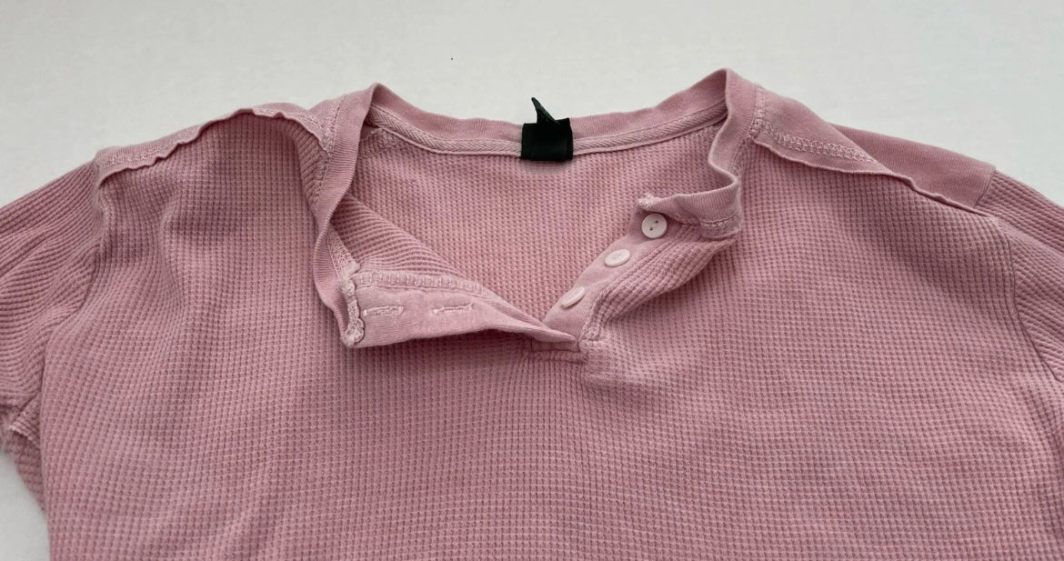 Wild Fable Long Sleeve Crop Top Extra Small Pink Knit
