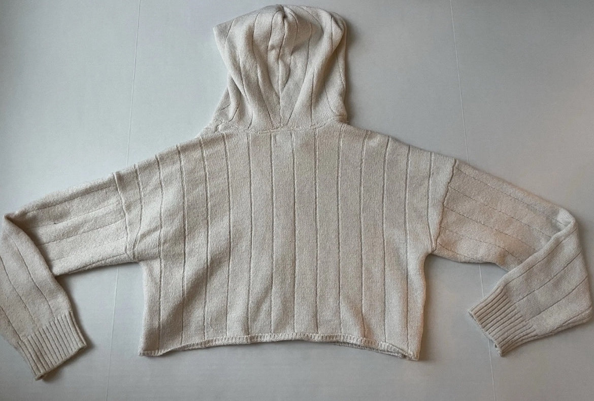 LA HEARTS Zip Up Hoodie Extra Small Beige Knitted