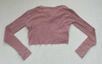 Wild Fable Long Sleeve Crop Top Extra Small Pink Knit