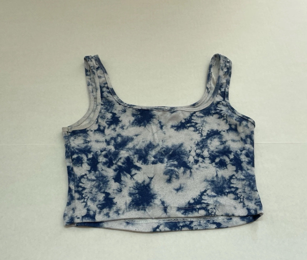 SHEIN Crop Top Small Navy and off-white Polyester/Spandex