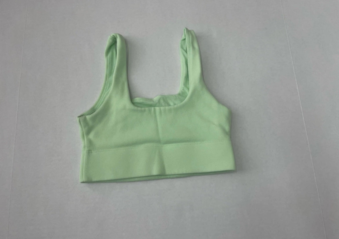 Fabletics Crop Top Extra Small Light Green Cotton/Polyester