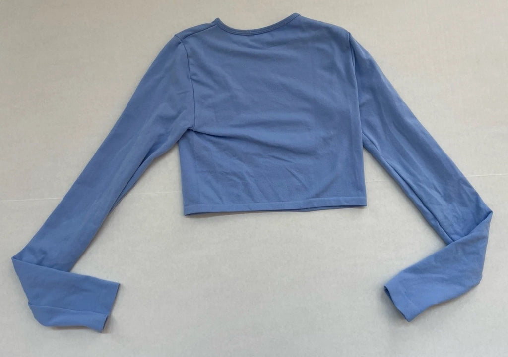 Forever 21 Long Sleeve Top Extra Small Blue Cotton/Polyester/Spandex