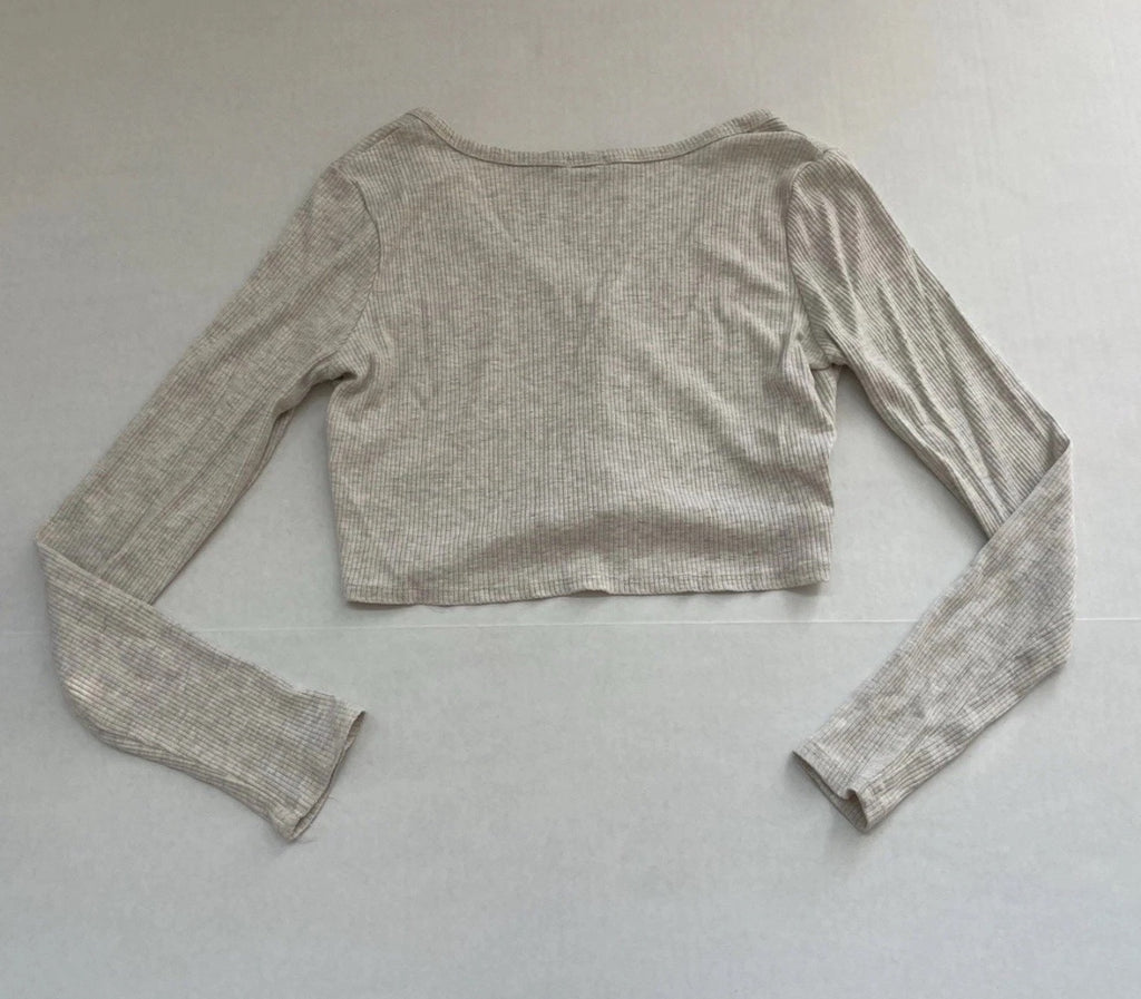 Garage Long Sleeve Top Extra Small Beige Spandex/Rayon