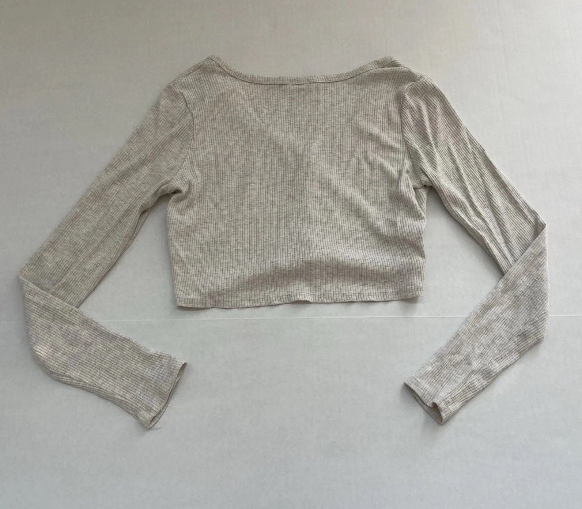 Garage Long Sleeve Top Extra Small Beige Spandex/Rayon