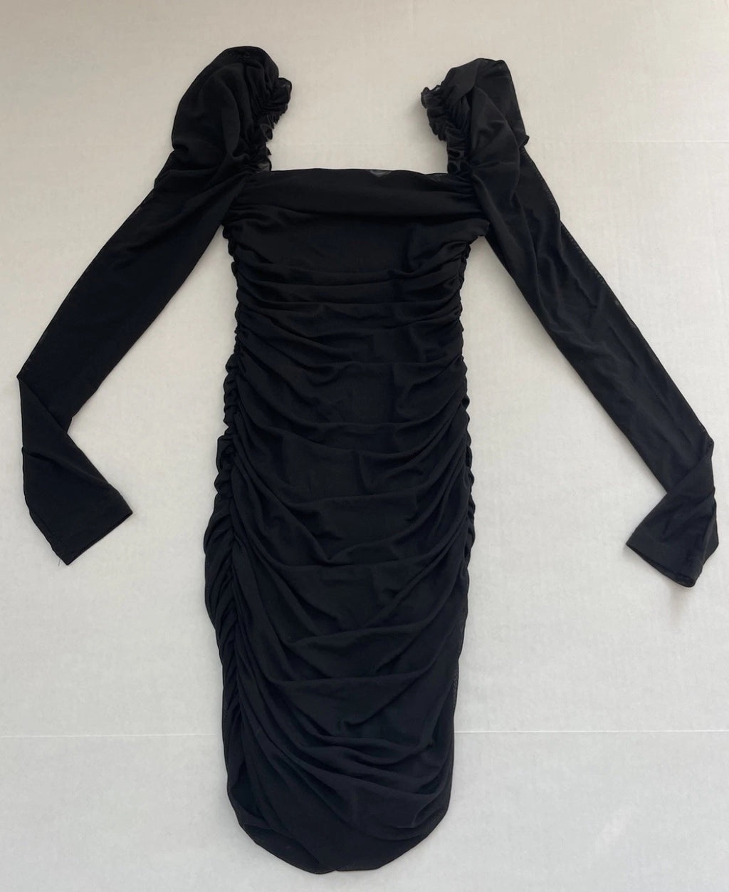 SHEIN Long Sleeve Dress Extra Extra Small Black Nylon