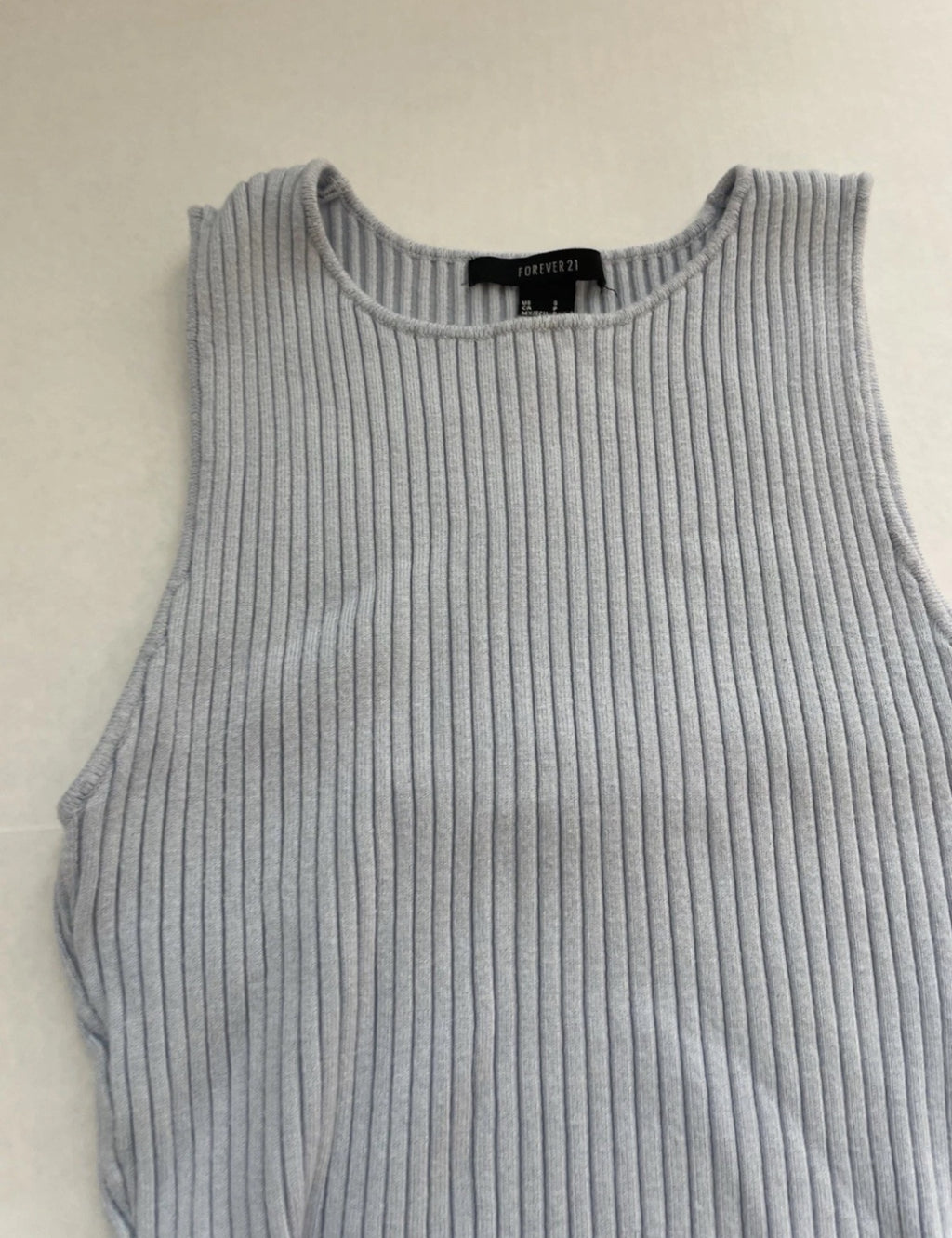 Forever 21 Tank Top Small Light Blue Knitted Fabric