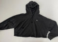 Adidas Cropped Hoodie Small Black Cotton/Polyester
