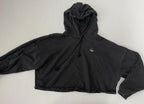 Adidas Cropped Hoodie Small Black Cotton/Polyester