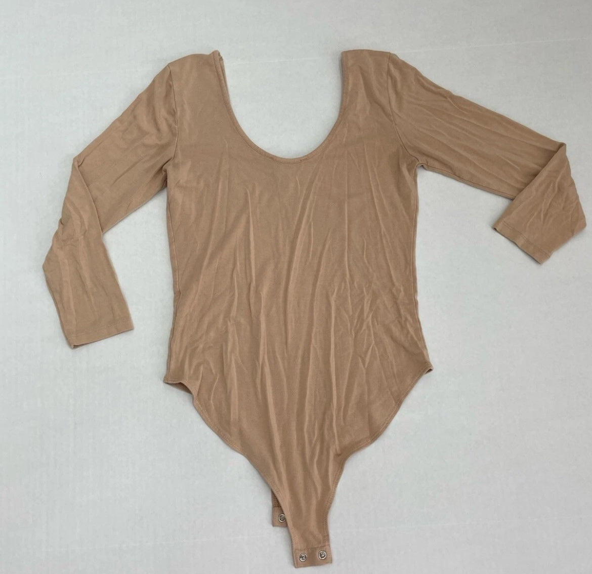 Forever 21 Bodysuit Small Beige Polyester