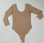 Forever 21 Bodysuit Small Beige Polyester