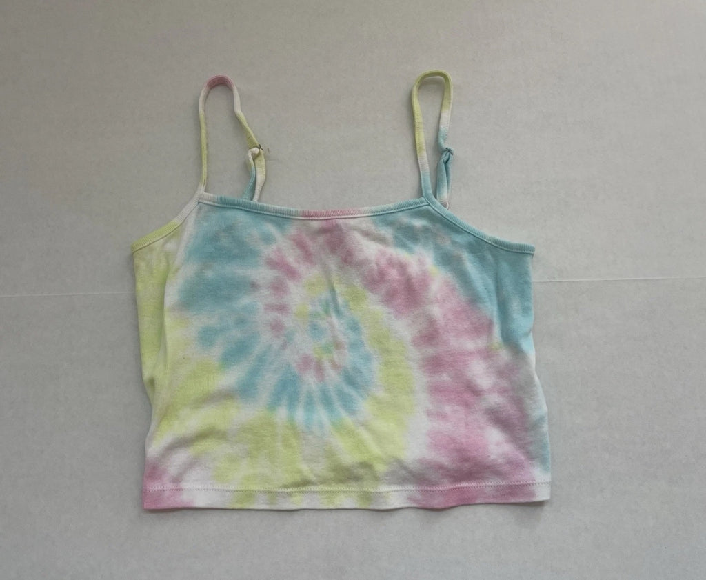 Divided Crop Top Small Pastel multicolor (pink, blue, yellow) Cotton