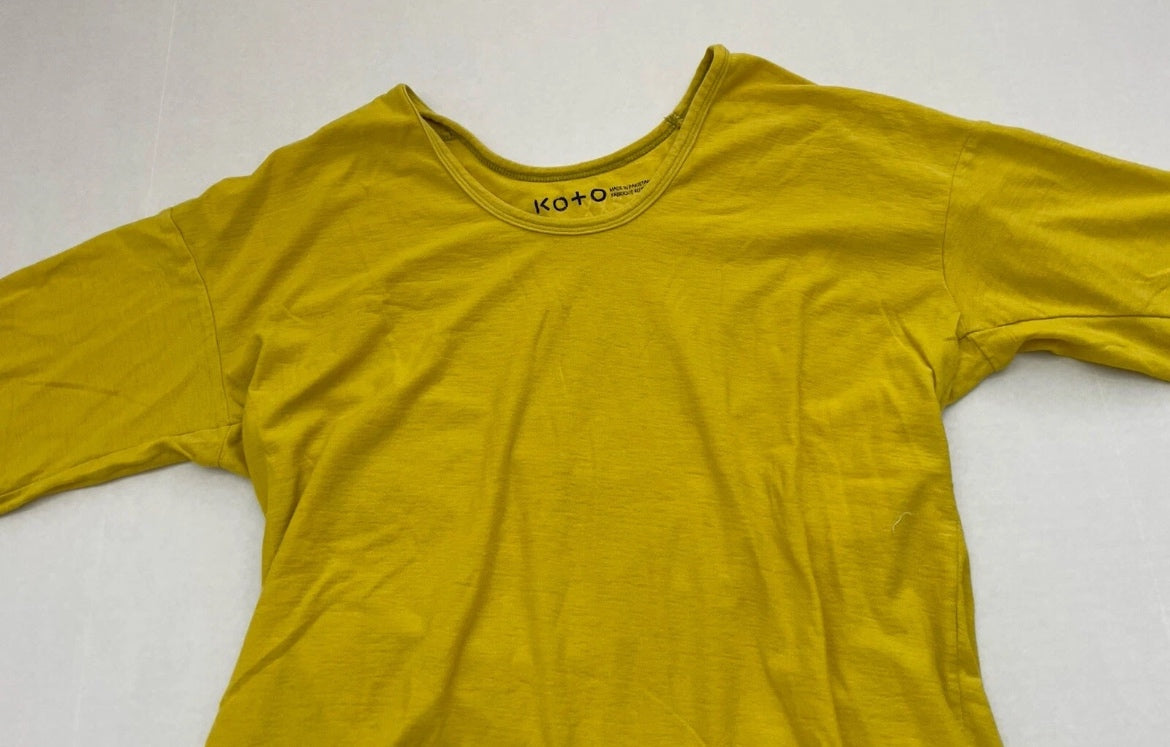 KO+O T-Shirt Extra Extra Small Yellow Cotton/Polyester