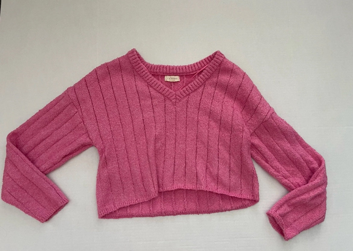 LA Hearts Sweater Small Pink Knit