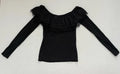 Hollister Long Sleeve Top Extra Small Black Viscose