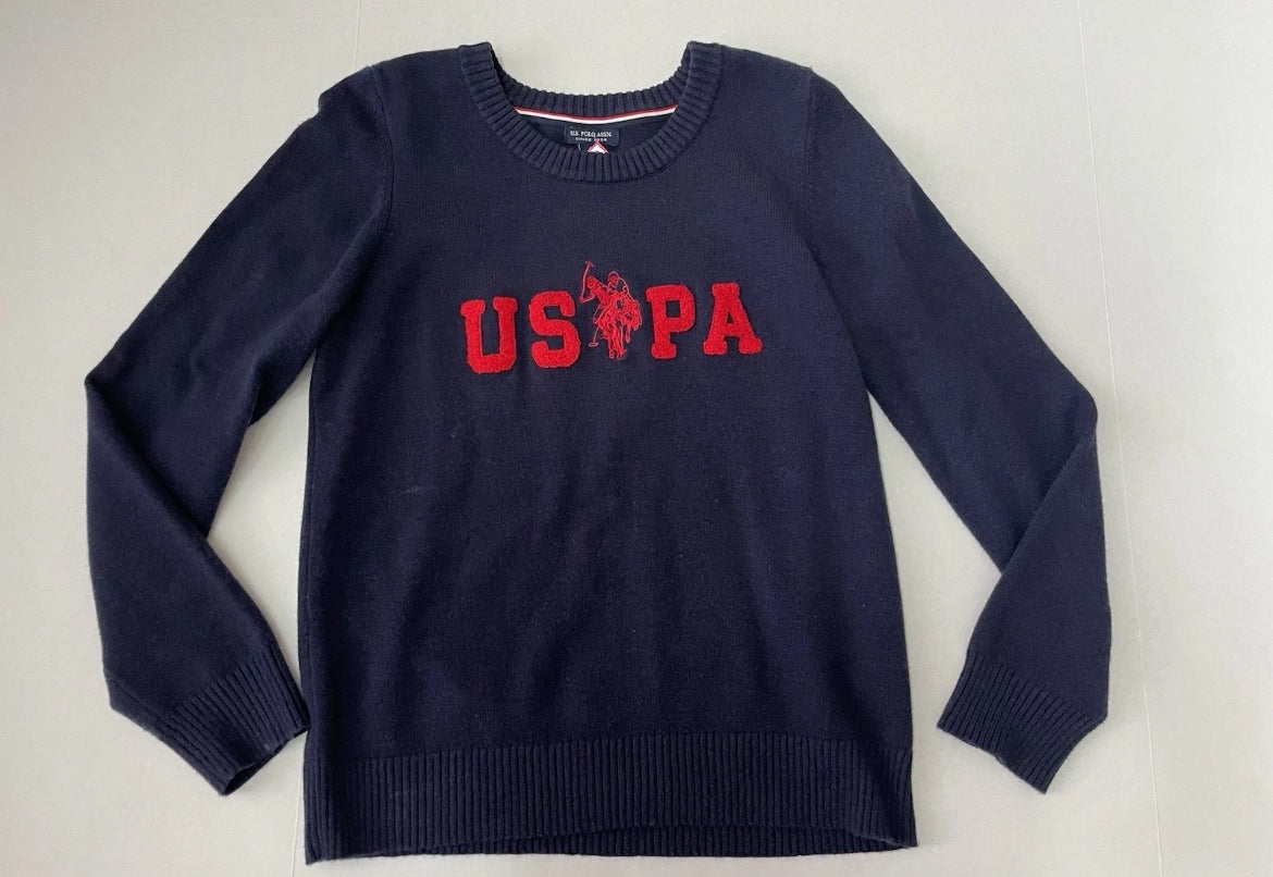 U.S. Polo Assn. Sweater Medium Navy Blue Cotton Knit