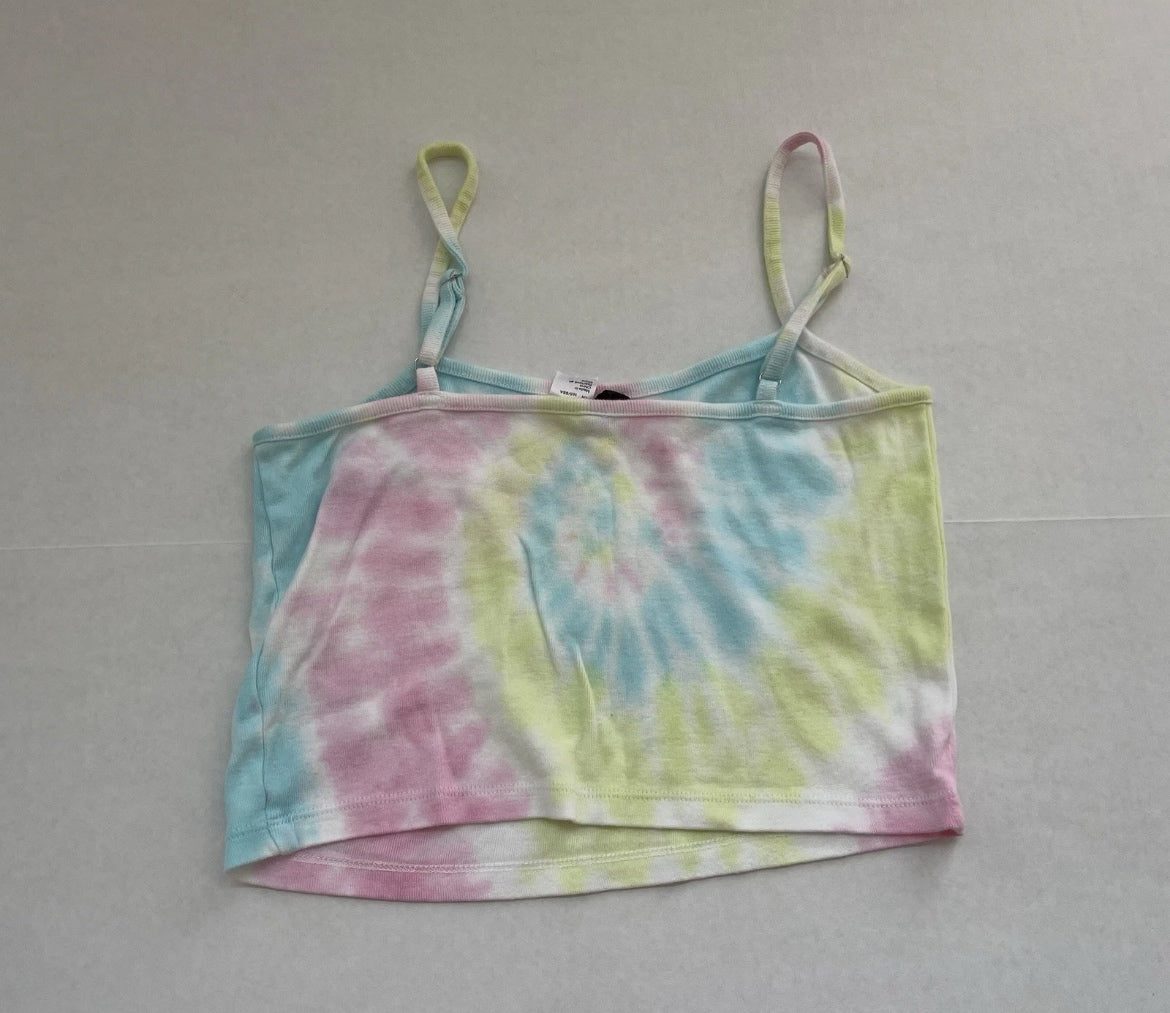 Divided Crop Top Small Pastel multicolor (pink, blue, yellow) Cotton