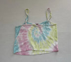 Divided Crop Top Small Pastel multicolor (pink, blue, yellow) Cotton