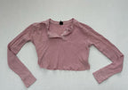 Wild Fable Long Sleeve Crop Top Extra Small Pink Knit