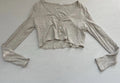 Garage Long Sleeve Top Extra Small Beige Spandex/Rayon