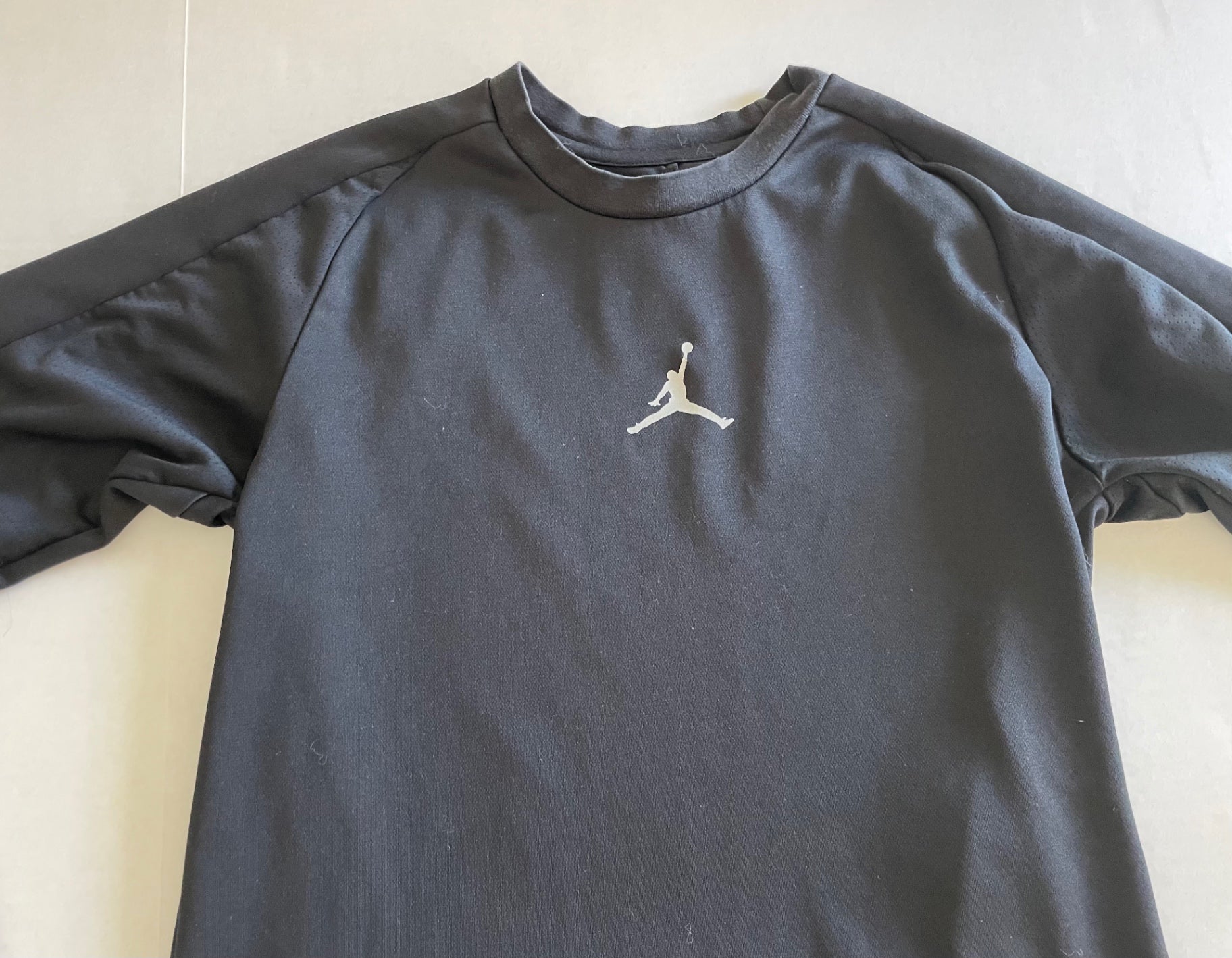 Jordan (by Nike) Tops Small Black Polyester with satin-like finish and some mesh accents