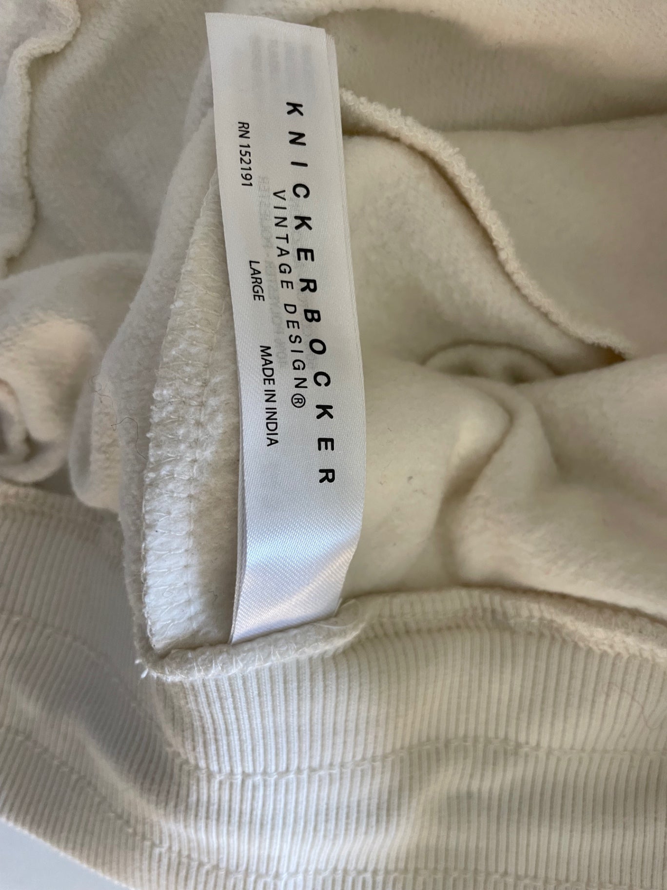 Knickerbocker Shorts Large Cream/Off-whiteCotton, Fleece, Polyester