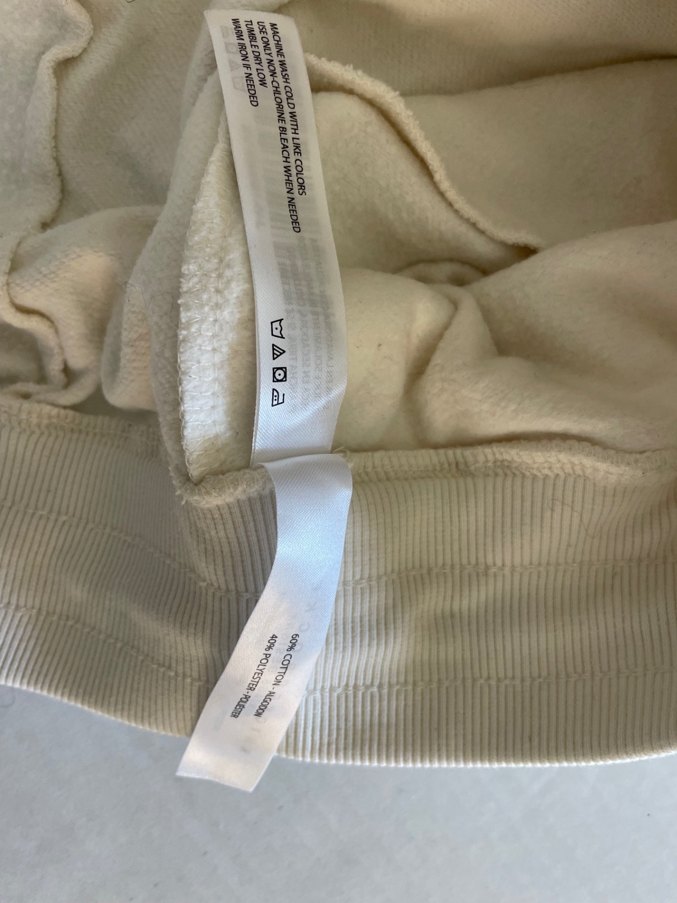 Knickerbocker Shorts Large Cream/Off-whiteCotton, Fleece, Polyester