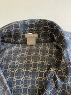 Ann Taylor Tops 6 Dark Blue/ Geometric Silk