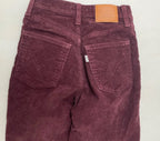 Levi's Jeans 23 Burgundy Corduroy