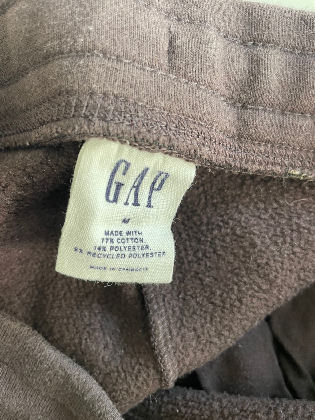 Gap Sweatpants Medium Brown Cotton, polyester, recycled polyester