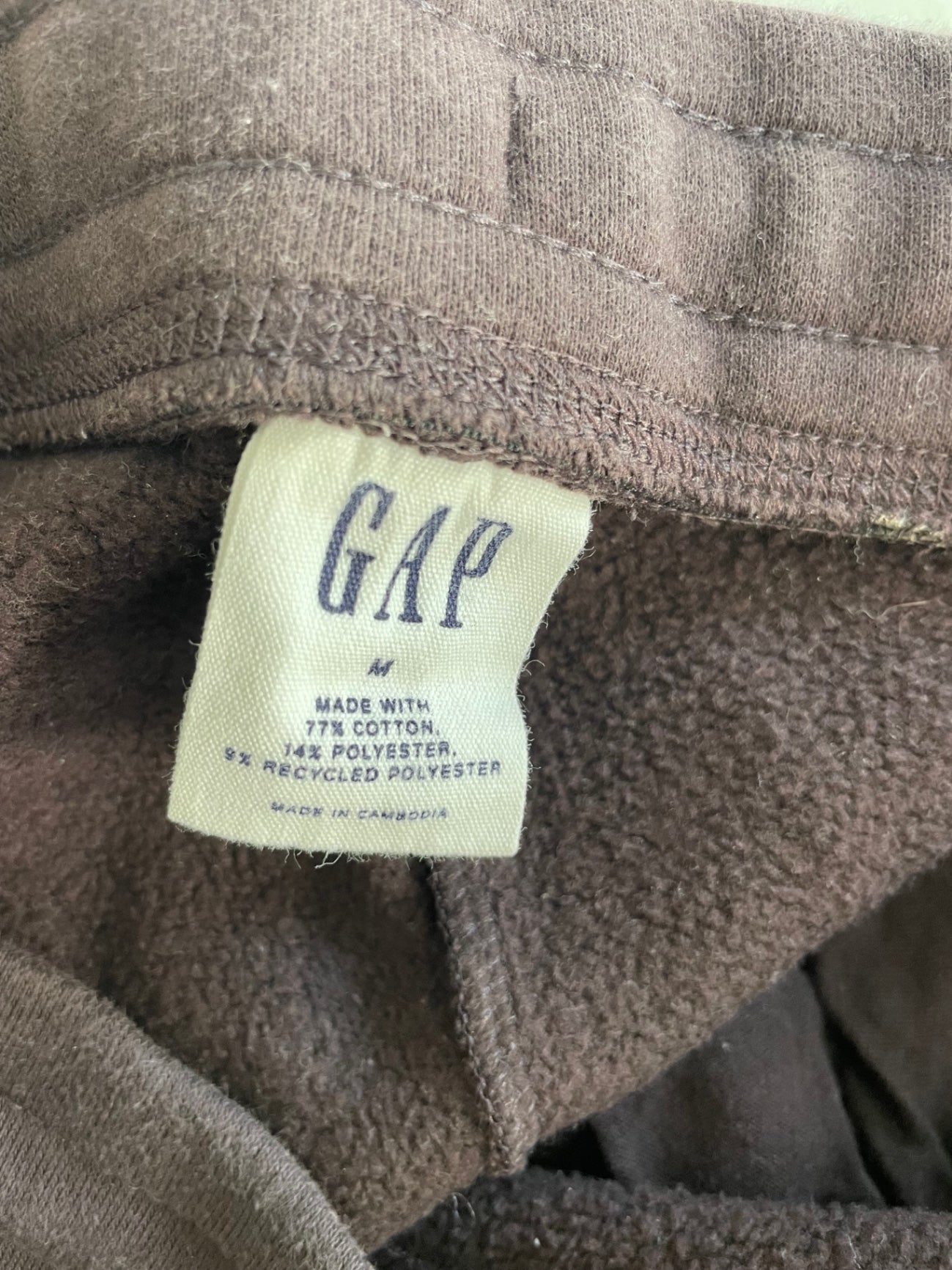 Gap Sweatpants Medium Brown Cotton, polyester, recycled polyester