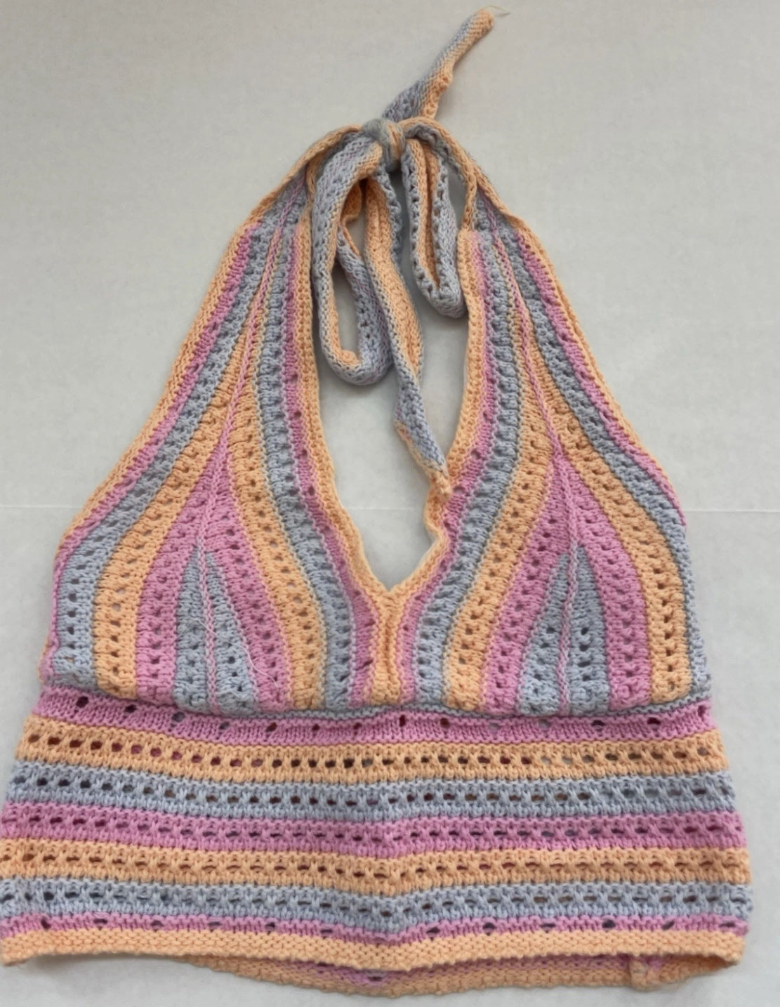 Hollister Crochet Halter Top Extra Small Pink, Purple, Peach