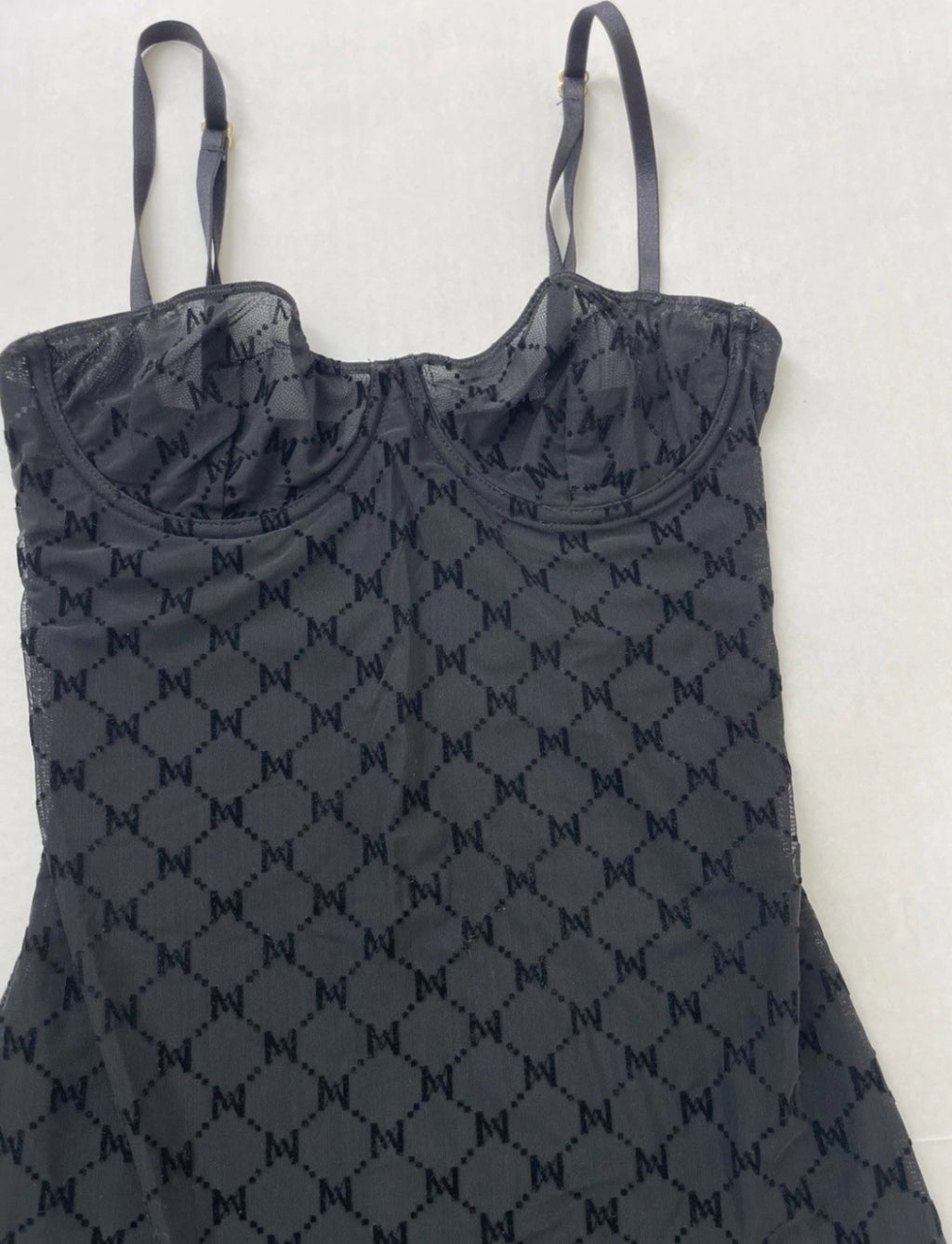 Meshki Dresses/Rompers Small Black Mesh with a printed monogram