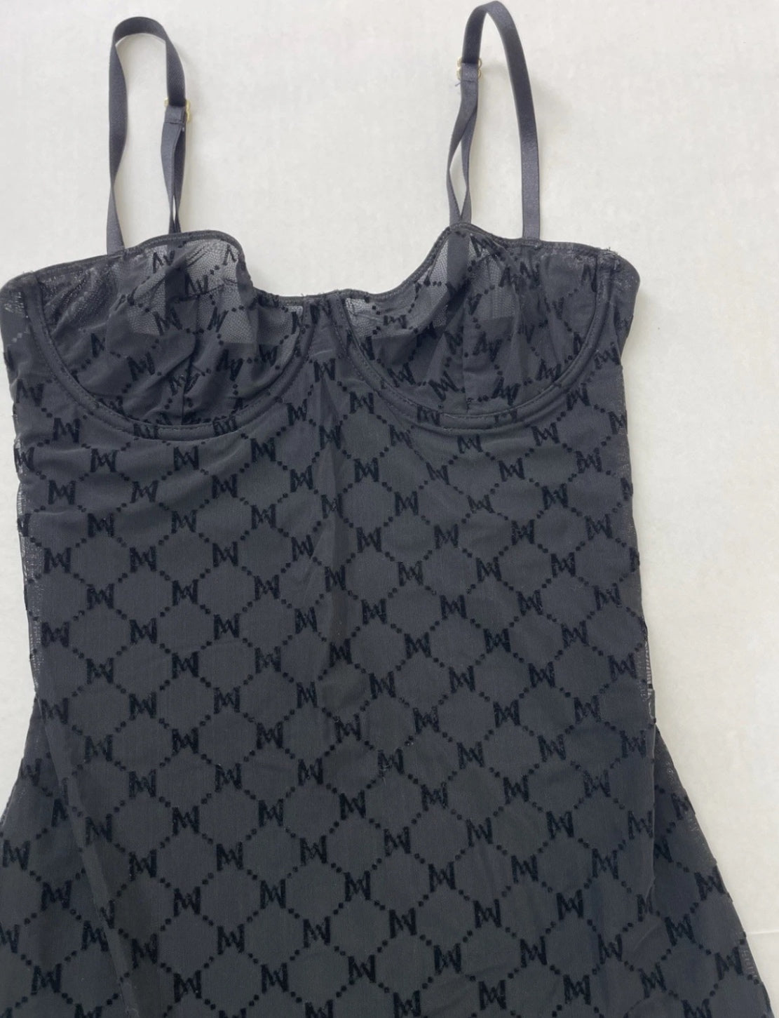 Meshki Dresses/Rompers Small Black Mesh with a printed monogram