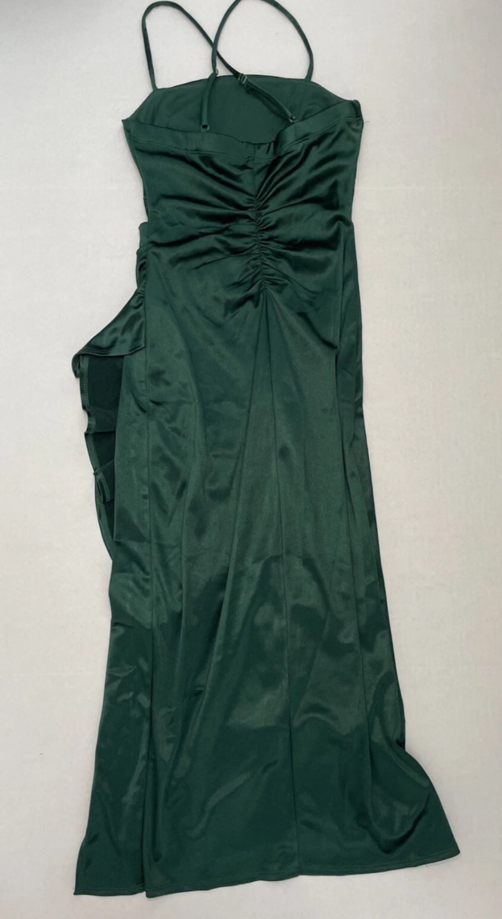 Macys Slip Dress Extra Small Emerald Green Satin/Polyester