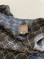 Ann Taylor Tops 6 Dark Blue/ Geometric Silk