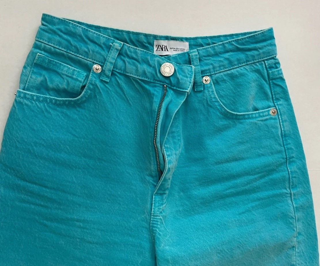 Zara Jeans 2 Turquoise Denim