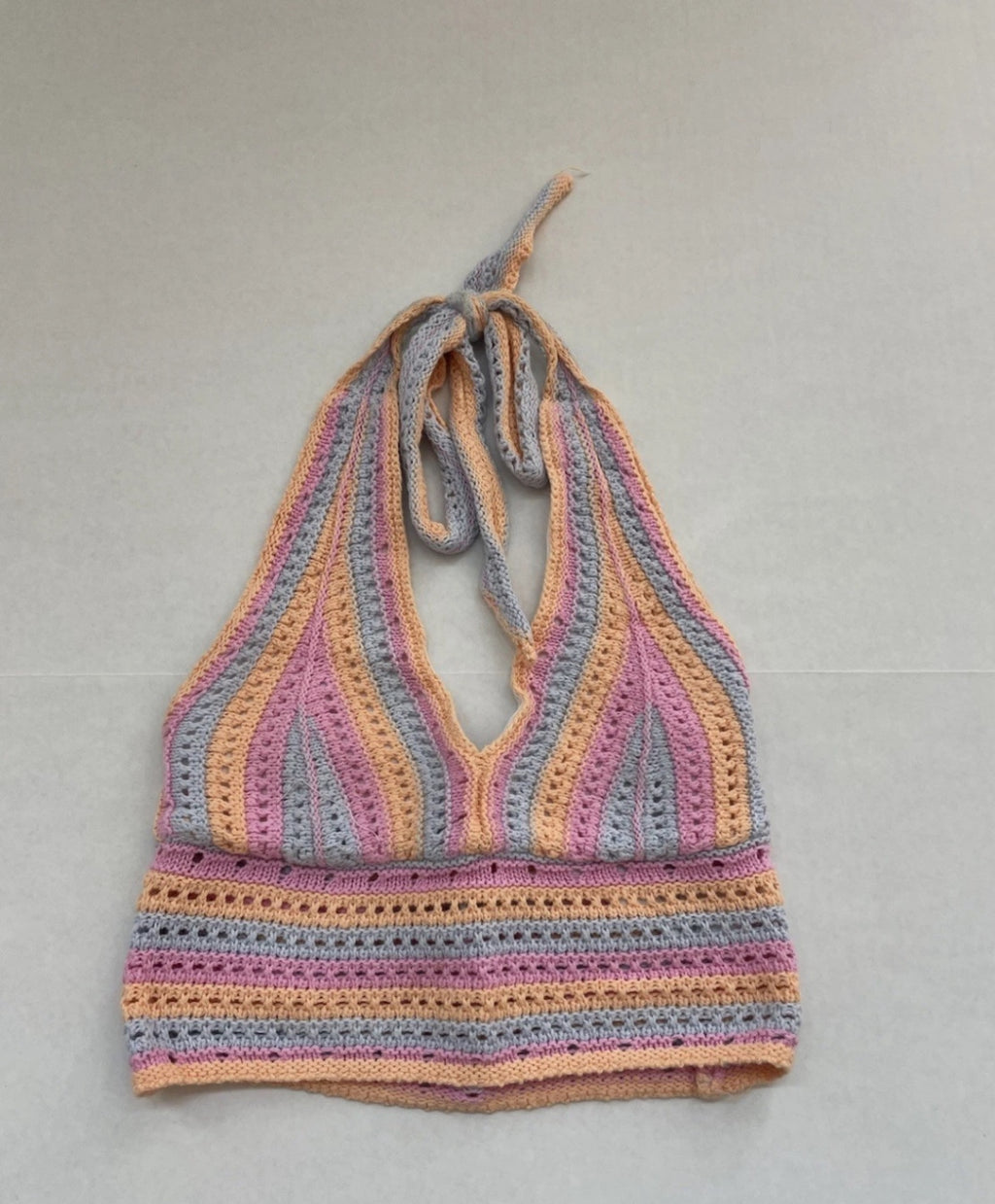 Hollister Crochet Halter Top Extra Small Pink, Purple, Peach