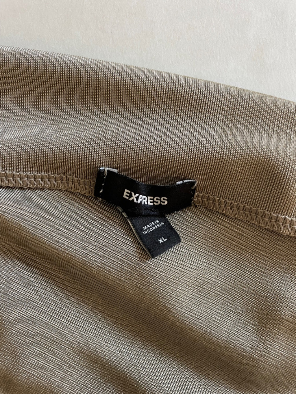 Express Tops Extra Large Beige Polyester, Spandex