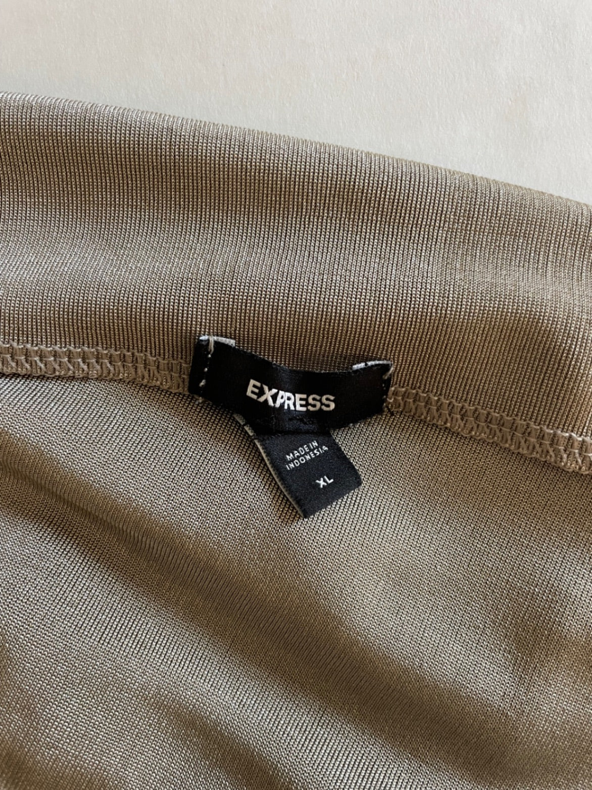 Express Tops Extra Large Beige Polyester, Spandex