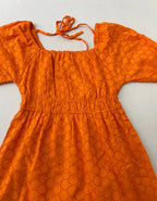 Sim & Sam Dresses/Rompers Medium Orange Eyelet Cotton, Polyester