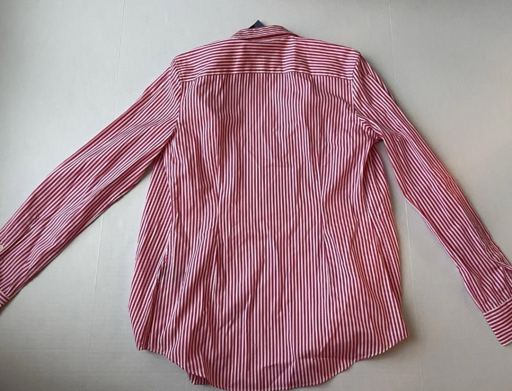 Polo Ralph Lauren Long Sleeve Button Up Top 8 Red and White Stripes Cotton
