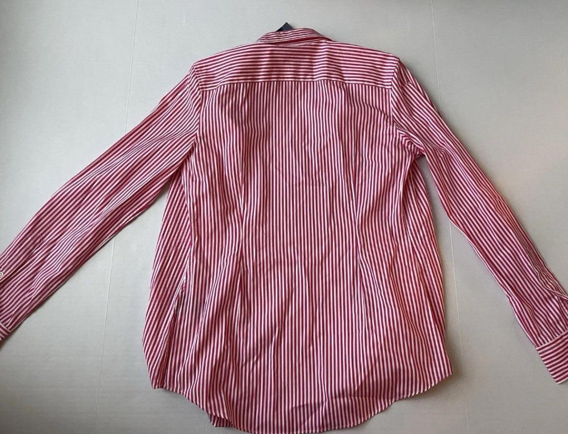Polo Ralph Lauren Long Sleeve Button Up Top 8 Red and White Stripes Cotton