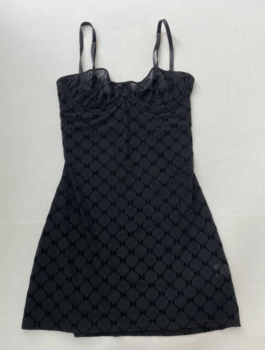 Meshki Dresses/Rompers Small Black Mesh with a printed monogram