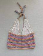 Hollister Crochet Halter Top Extra Small Pink, Purple, Peach