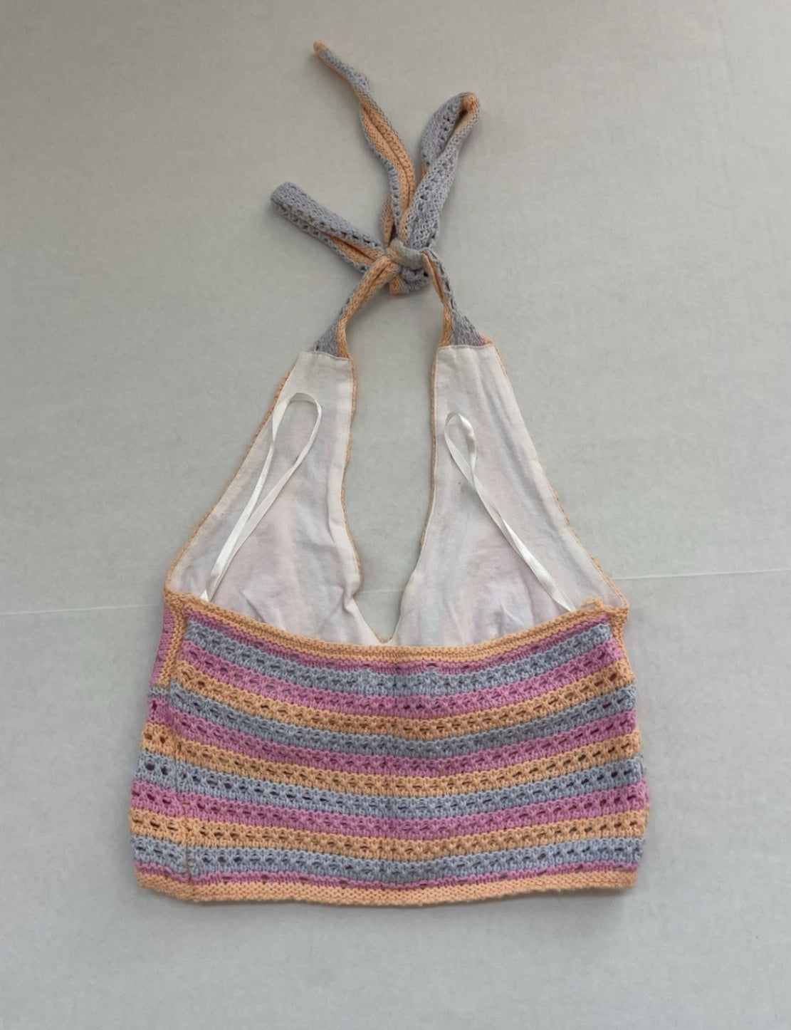Hollister Crochet Halter Top Extra Small Pink, Purple, Peach