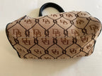Dooney & Bourke Handbags Medium Beige and Black Fabric