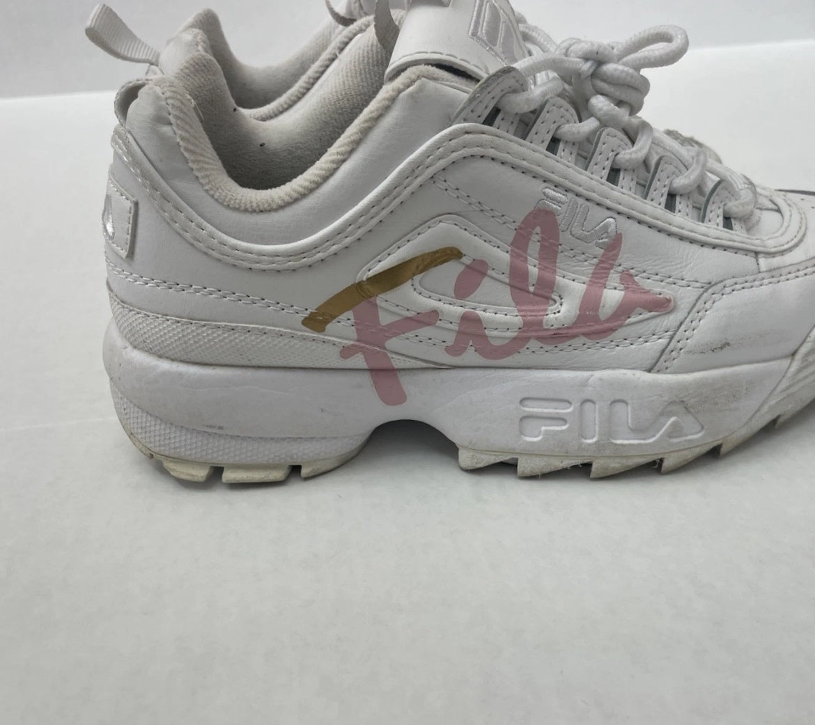 FILA Disrupter Shoes 7 White Leather and synthetic