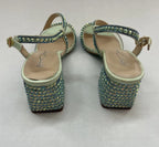 Betsey Johnson Shoes 7.5 Light blue/green Satin with rhinestone embellishments and synthetic sole